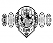 Printable wwe championship belt coloring pages